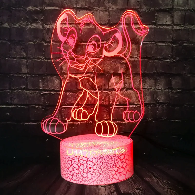 Simba König der Löwen Lampe, Nachtlicht, Tischlampe mit magischen Farbwechsel