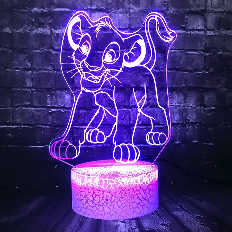 Simba König der Löwen Lampe, Nachtlicht, Tischlampe mit magischen Farbwechsel