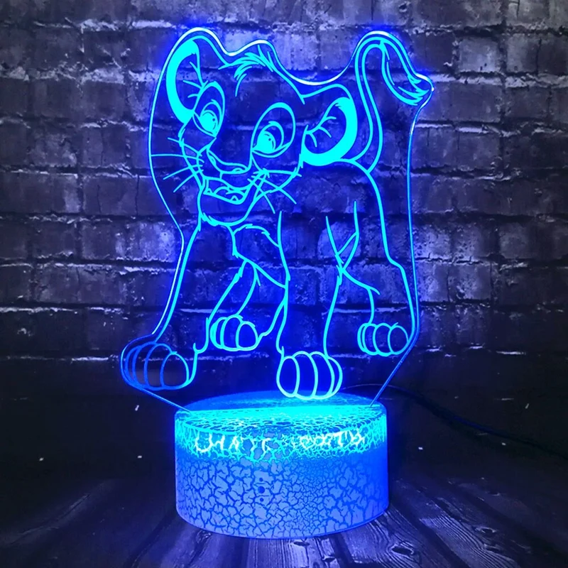 Simba König der Löwen Lampe, Nachtlicht, Tischlampe mit magischen Farbwechsel