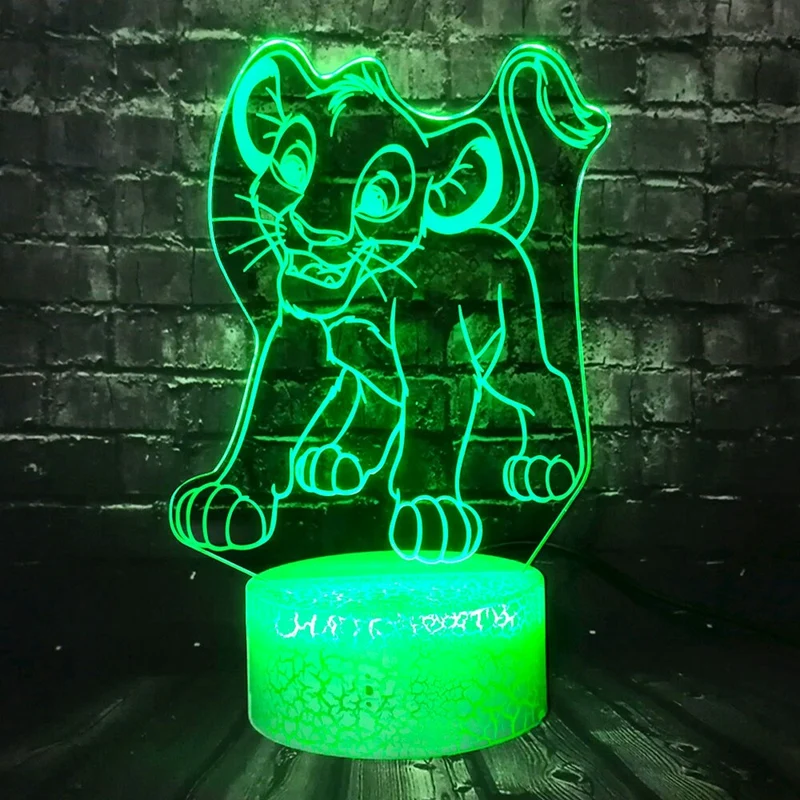 Simba König der Löwen Lampe, Nachtlicht, Tischlampe mit magischen Farbwechsel