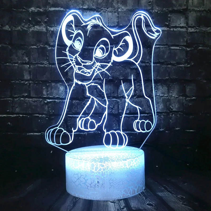 Simba König der Löwen Lampe, Nachtlicht, Tischlampe mit magischen Farbwechsel