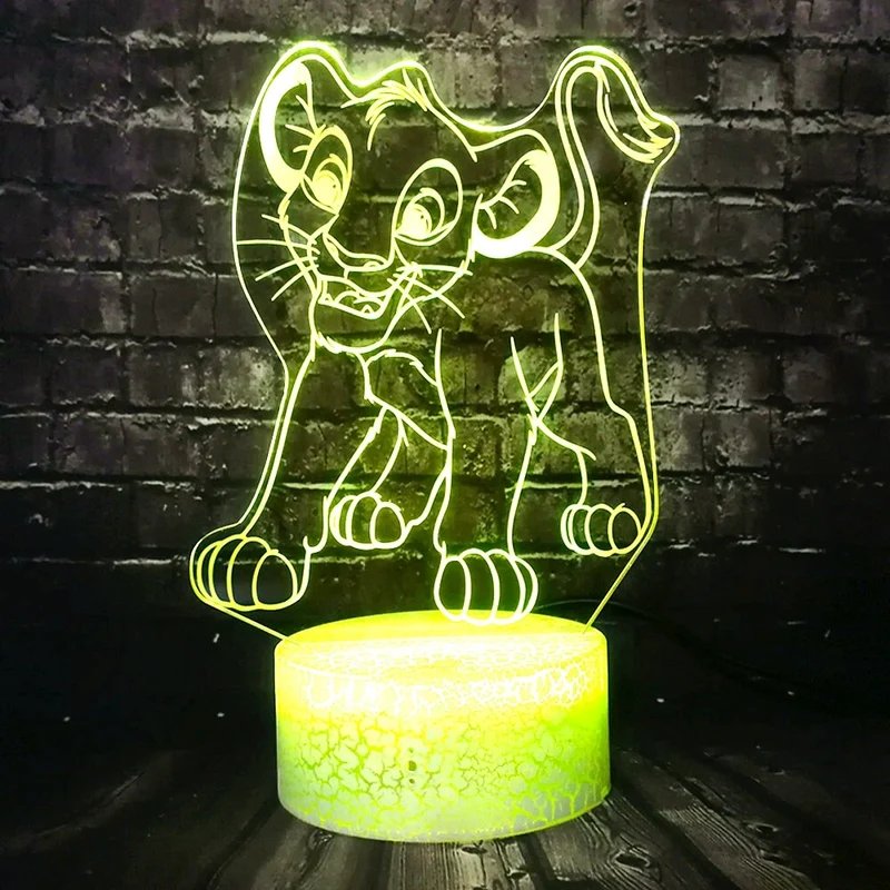 Simba König der Löwen Lampe, Nachtlicht, Tischlampe mit magischen Farbwechsel
