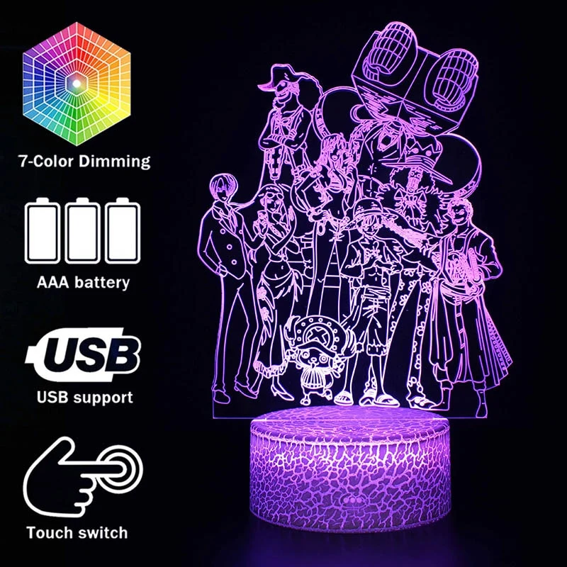 One Piece Anime 3D Lampe mit Farbwechsel - verschiedene Motive