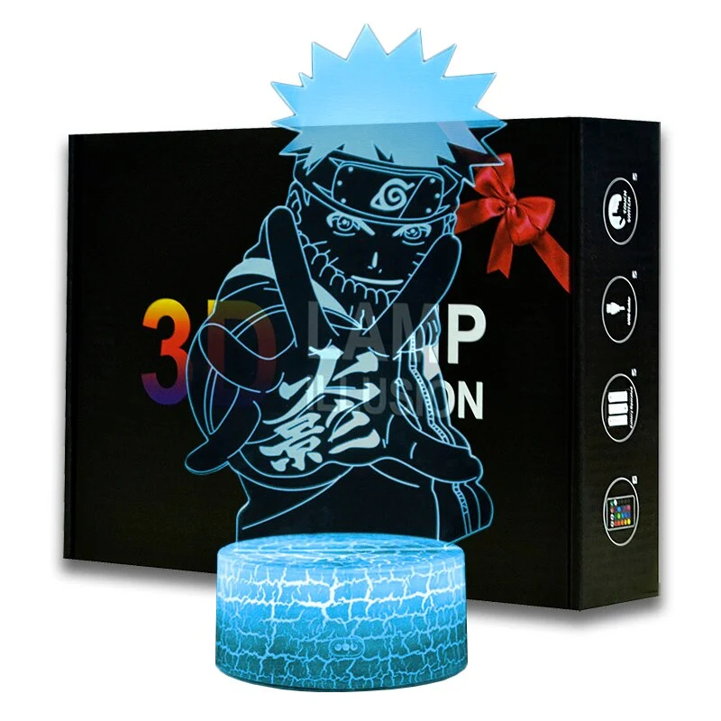 Anime Naruto Uzumaki Lampe, Tischlicht, Nachttischlampe 3D Effekt und Farbwechsel