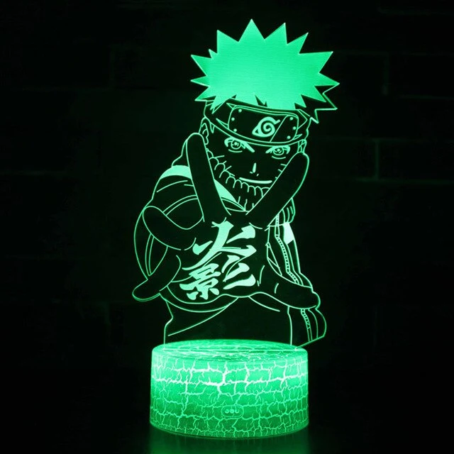Anime Naruto Uzumaki Lampe, Tischlicht, Nachttischlampe 3D Effekt und Farbwechsel