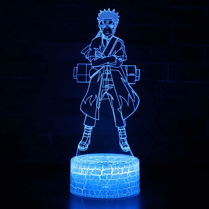 Anime Naruto Uzumaki Lampe, Tischlicht, Nachttischlampe 3D Effekt und Farbwechsel