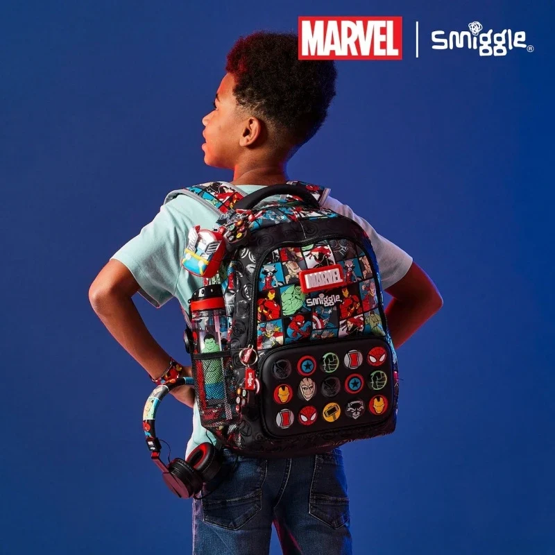 Smiggle Superhelden Schul Rucksack mit Spiderman, Thor, Iron Man etc. Motiv