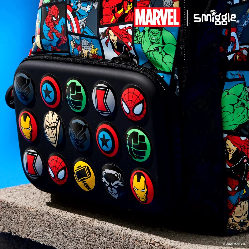 Smiggle Superhelden Schul Rucksack mit Spiderman, Thor, Iron Man etc. Motiv