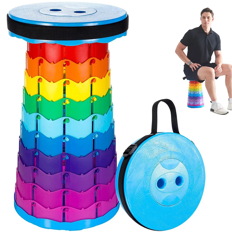 Tragbarer Klapphocker Höhenverstellbar – Campinghocker Falthocker für Outdoor, Angeln & Freizeit