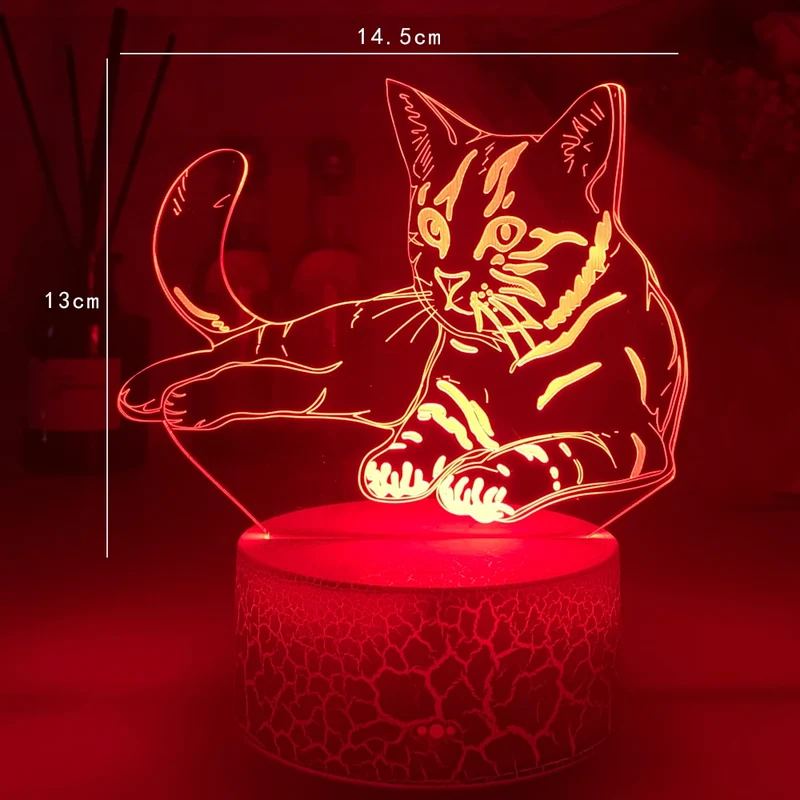 Nacht Licht / Deko Lampe mit Katzen Motiv