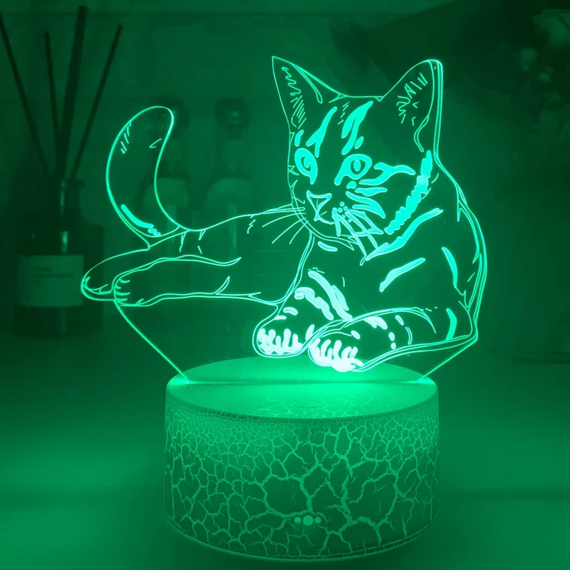 Nacht Licht / Deko Lampe mit Katzen Motiv