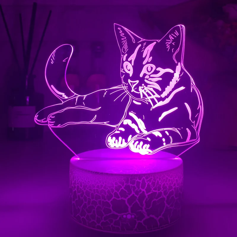 Nacht Licht / Deko Lampe mit Katzen Motiv