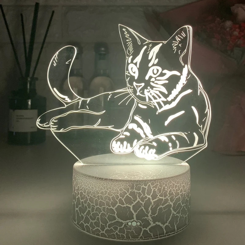 Nacht Licht / Deko Lampe mit Katzen Motiv