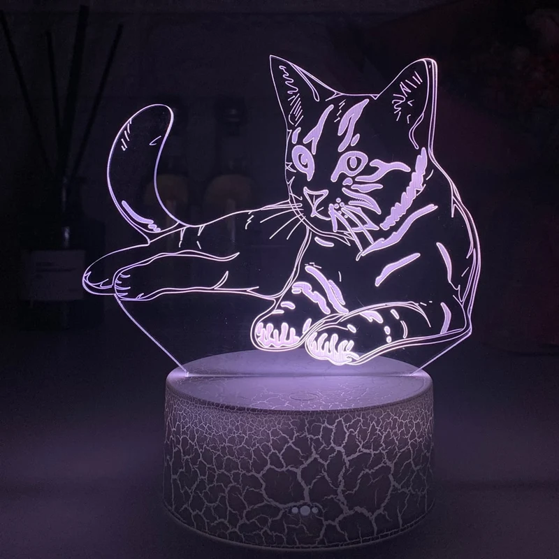 Nacht Licht / Deko Lampe mit Katzen Motiv