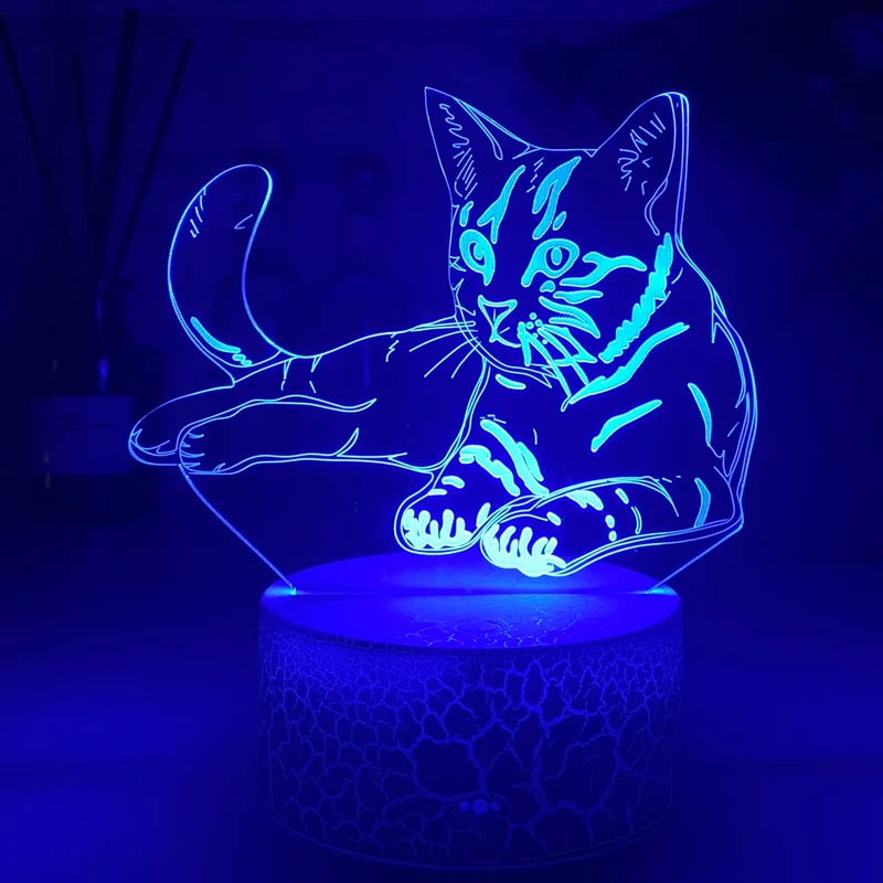 Nacht Licht / Deko Lampe mit Katzen Motiv