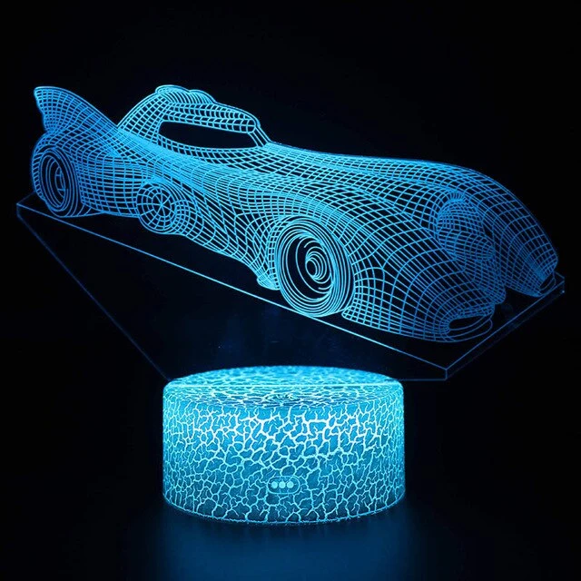 Batmobile 1989 3D Lampe Nachttischlampe, Nachtlicht, Lampe
