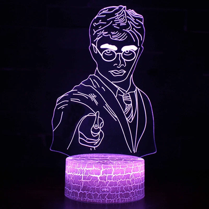 Nachttischlampe mit Harry Potter Motiv, 3D Effekt, Fernbedienung und Farbwechsel