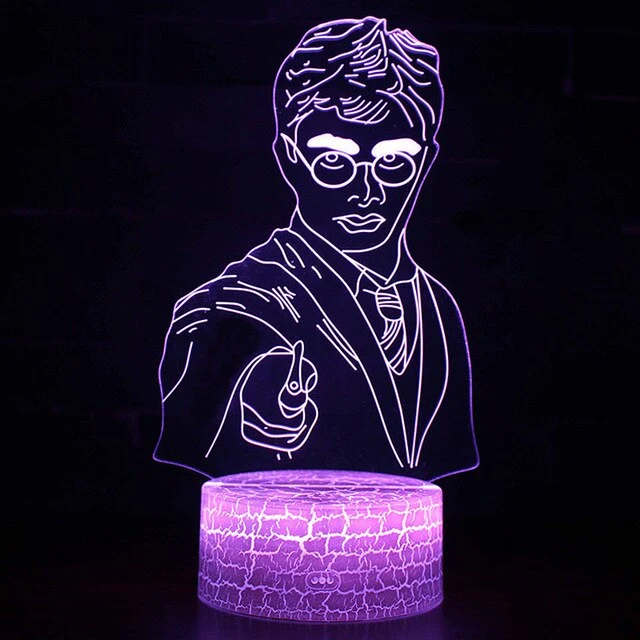 Nachttischlampe mit Harry Potter Motiv, 3D Effekt, Fernbedienung und Farbwechsel