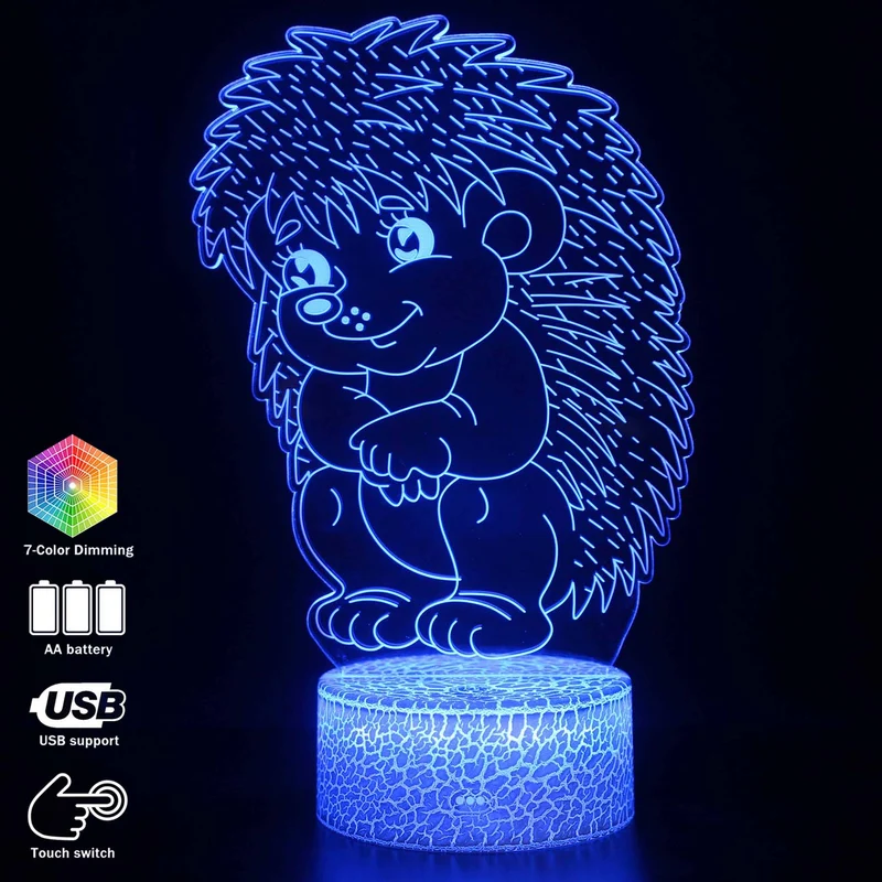 Nachttischlampe mit süßen Igel Motiv