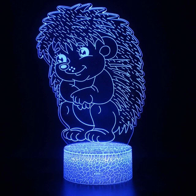Nachttischlampe mit süßen Igel Motiv