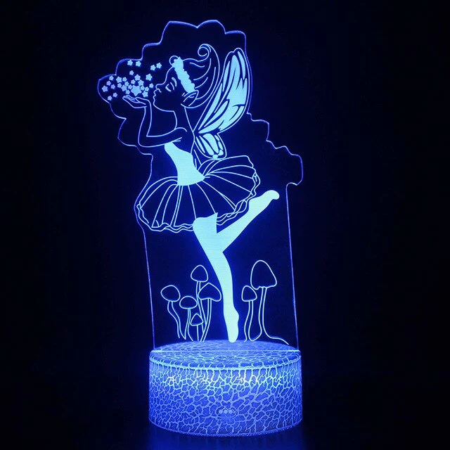 Nachttischlampe mit Feen Motiv