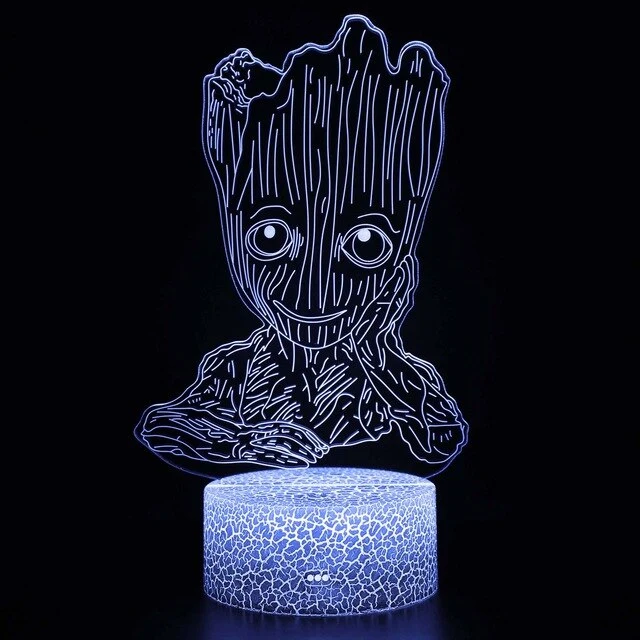 Guardians of the Galaxy Groot Nachttichlampe mit 3D Effekt und Fernbedienung