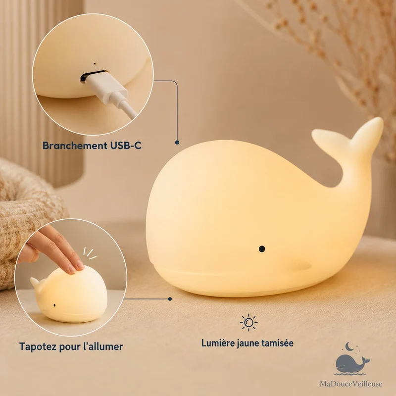 Veilleuse baleine bebe | BaliLuz