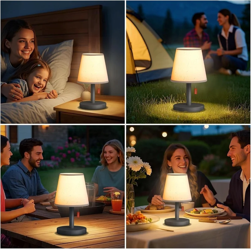 LED Nachttischlampe Modern 💡 Akku & USB Tischleuchte Schlafzimmer Büro