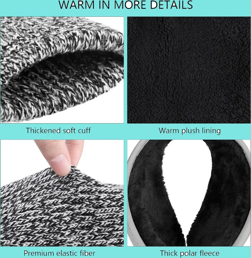 Herren Winterset 4-teilig 🧣 Mütze Schal Handschuhe Ohrenwärmer Strick