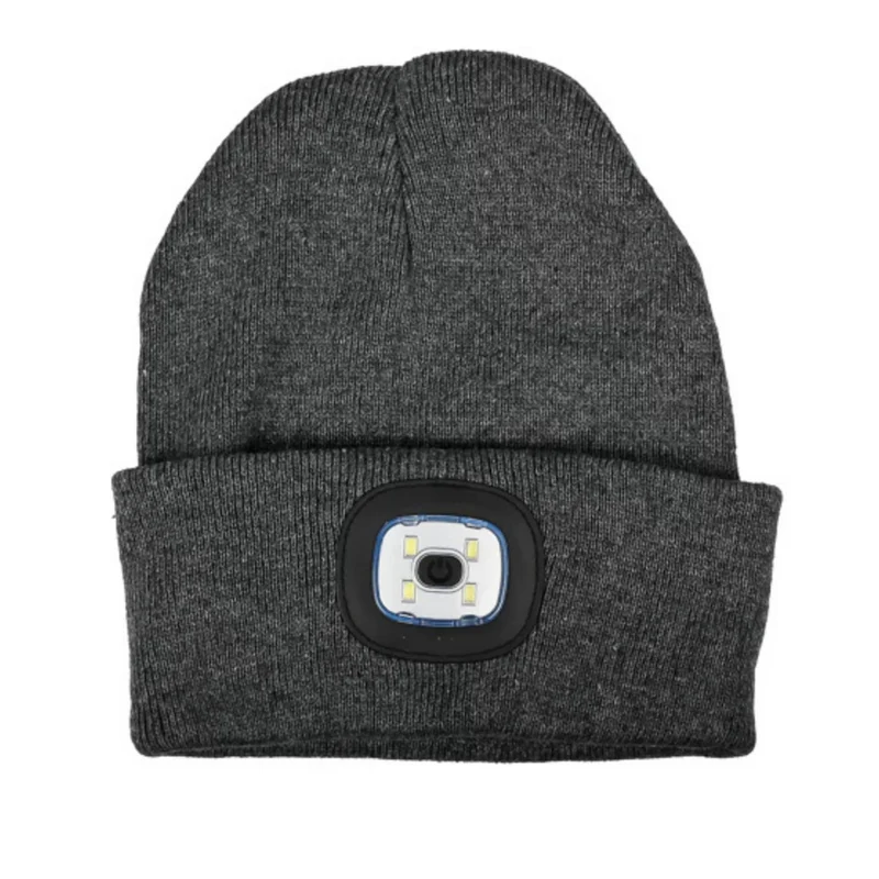 Wintermütze warme Strickmütze mit LED Licht aufladbar USB Beanie Portwest Mütze