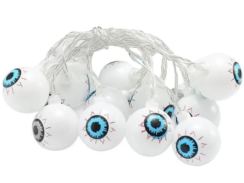 Halloween Augen Lichterkette 👁️ 10 LED Hängend 200cm Batterie Dekoration