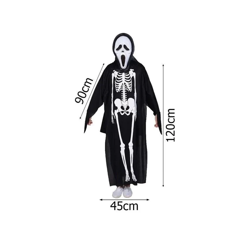 Halloween Skelett Kostüm Damen & Kinder Karneval Verkleidung Jumpsuit Cosplay 👻
