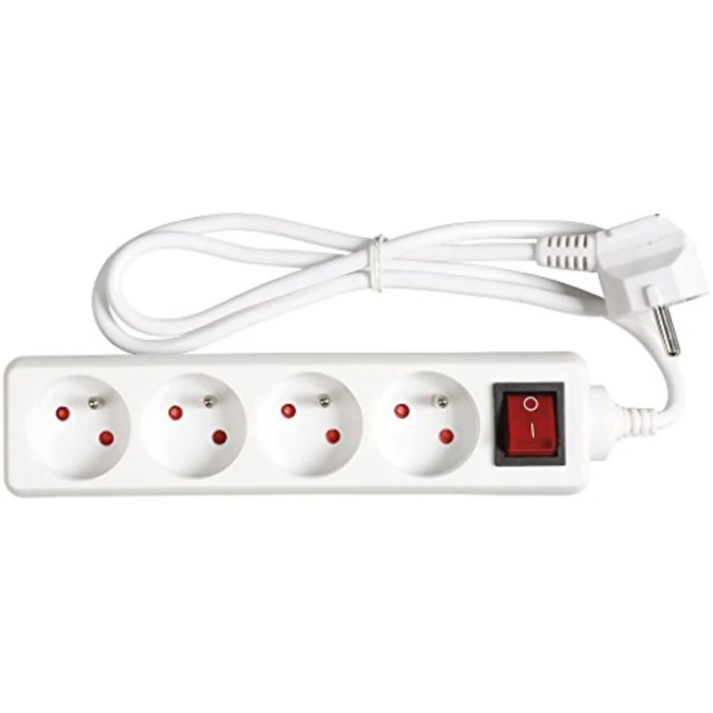 UNITEC 3-fach Steckdosenleiste mit Schalter – 1,4m Kabel, 3680W, IP20, Weiß