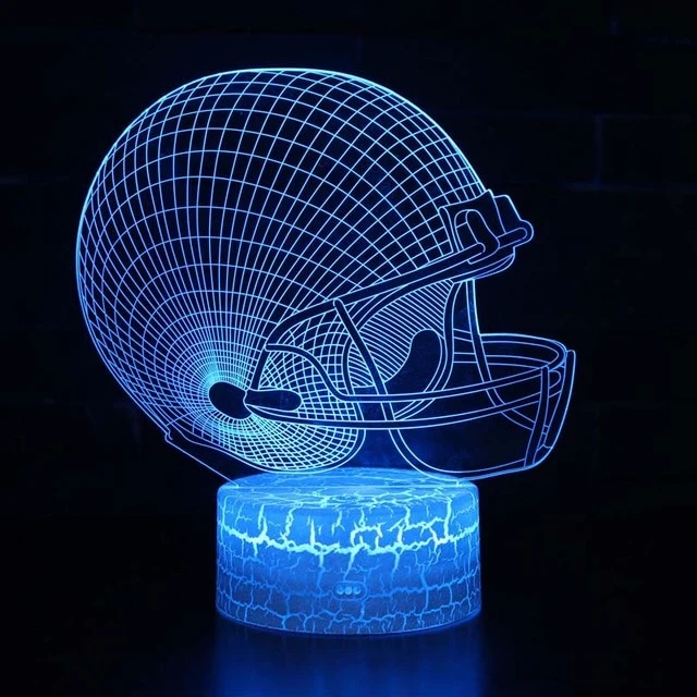 Lampe mit Football Helm Motiv, magischen Farbwechsel und 3D Effekt