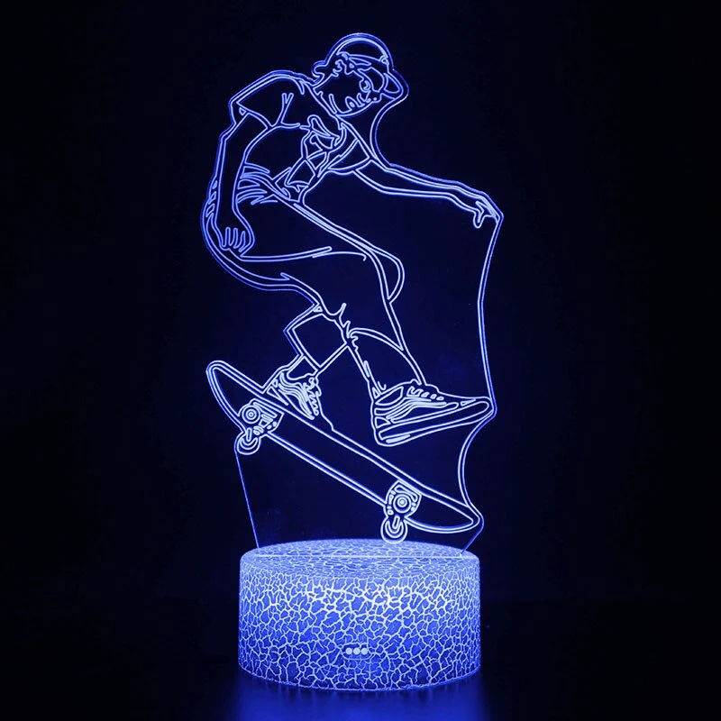 Skater Lampe, Nachttischlampe mit magischen Farbwechsel und Fernbedienung