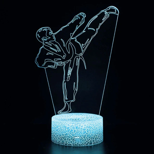 Taekwondo Nachtlicht mit magischen 3D Effekt und Farbwechsel