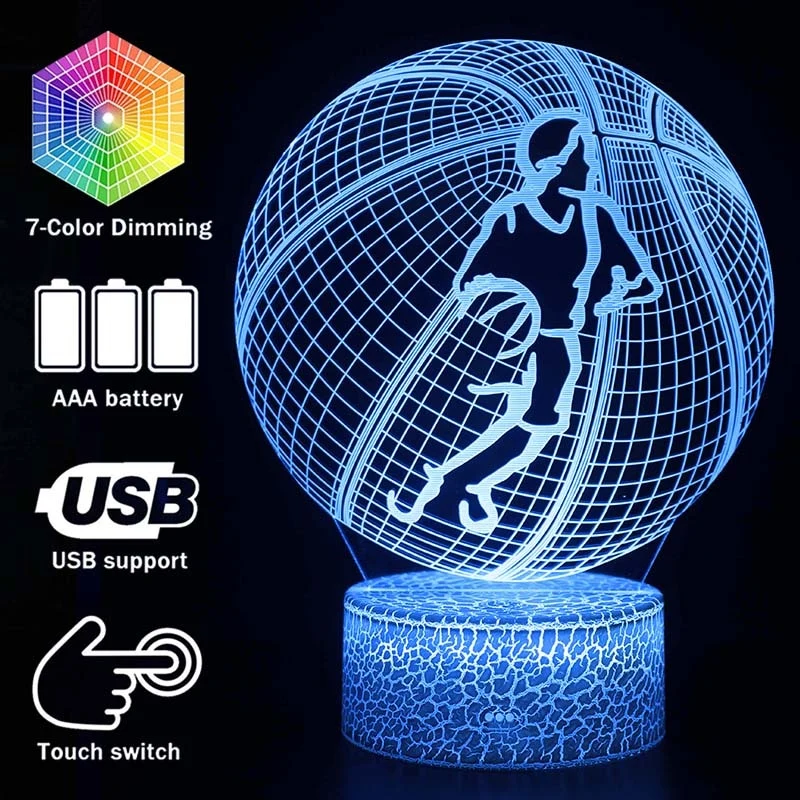 3D illusion Basketball Lampe mit Farbwechsel und Fernbedienung