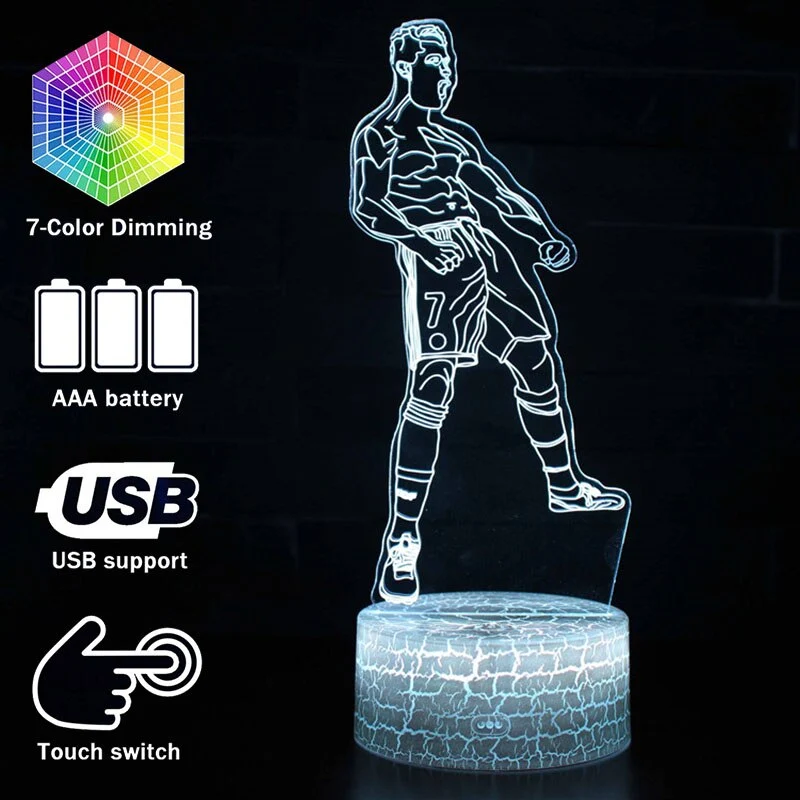 Nachttischlampe, Lampe mit Ronaldo Jubelpose