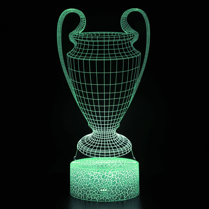 Lampe mit Champions League Pokal Motiv, Farbwechsel und magischen 3D Effekt