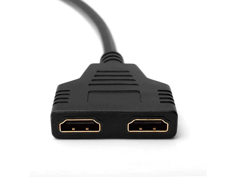 HDMI Splitter Verteiler 2-Port – 1080p Full HD bis 144 Hz Adapter Kabel 30 cm für PC, TV und Monitor