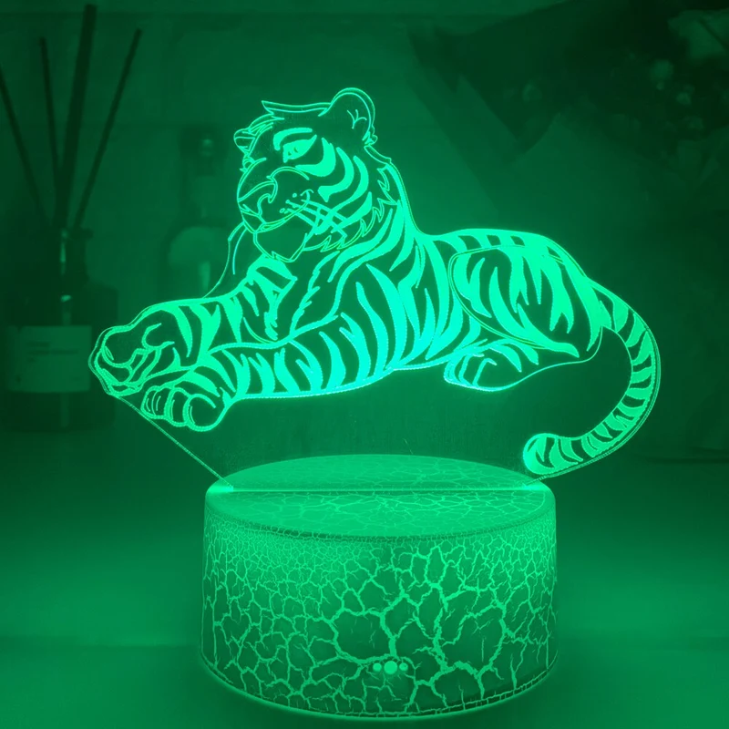 Nacht Lampe mit Tiger Motiv und Farbwechsel