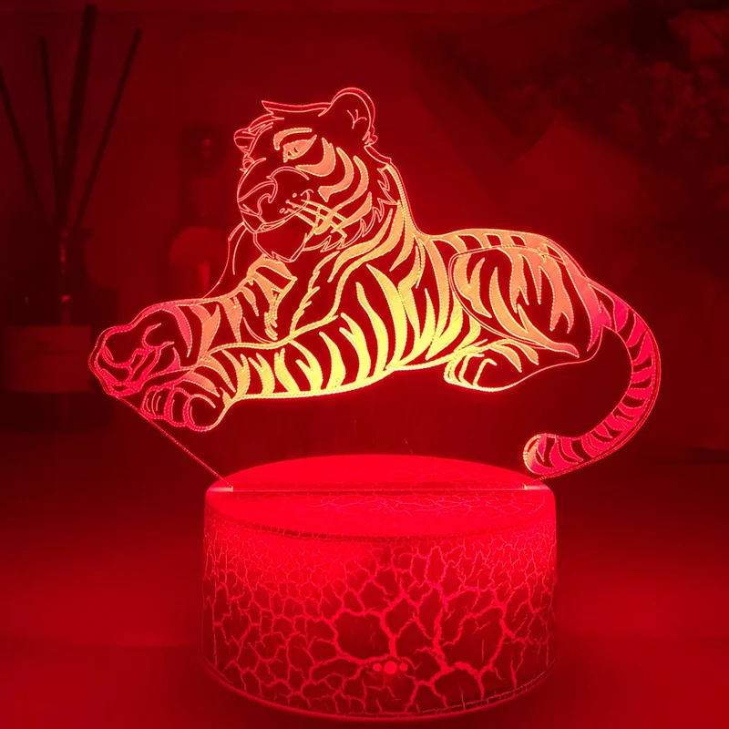 Nacht Lampe mit Tiger Motiv und Farbwechsel
