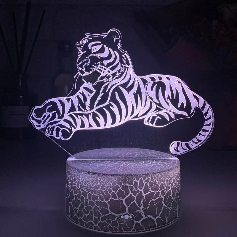 Nacht Lampe mit Tiger Motiv und Farbwechsel