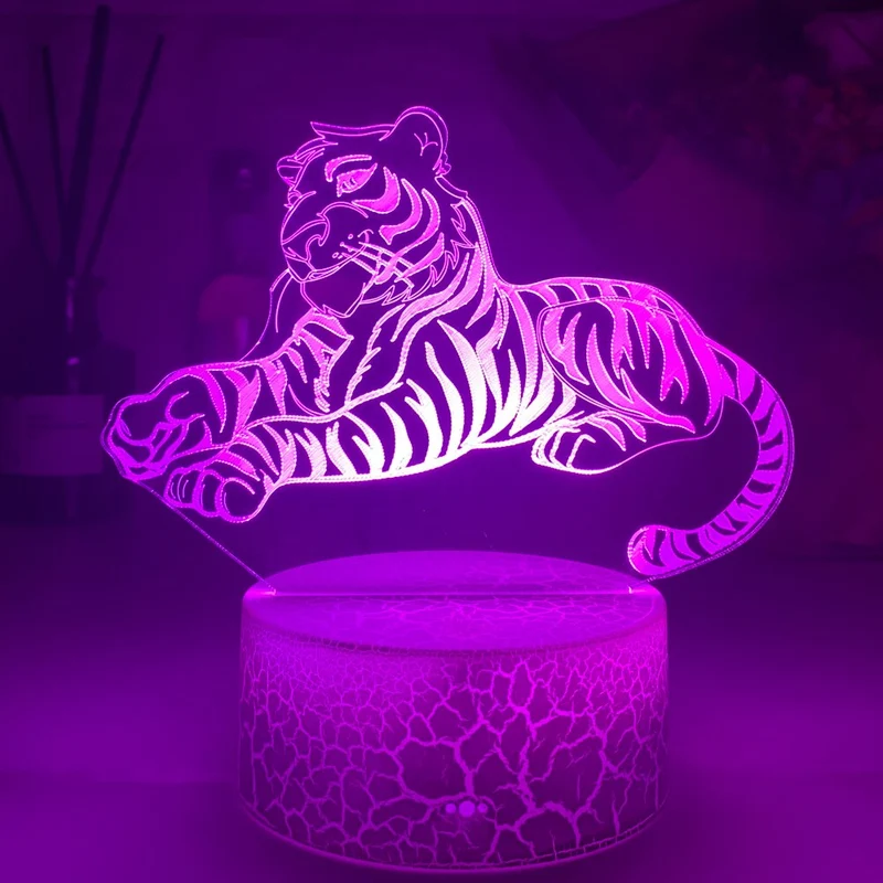 Nacht Lampe mit Tiger Motiv und Farbwechsel