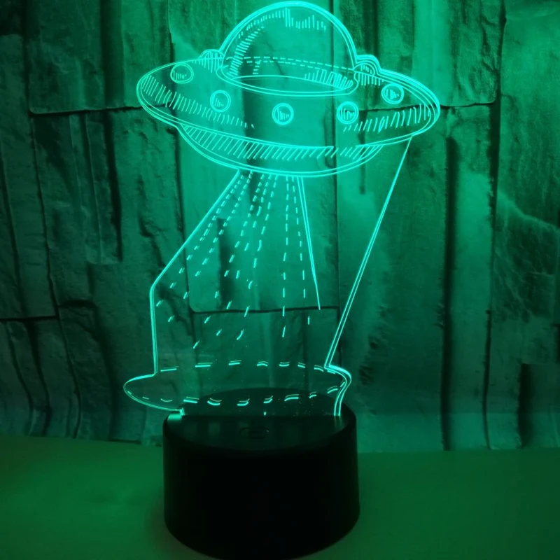 UFO 3D Deko Lampe / Nachtlicht mit wechselnden Farben
