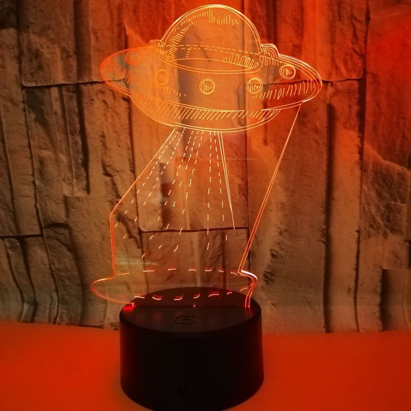 UFO 3D Deko Lampe / Nachtlicht mit wechselnden Farben