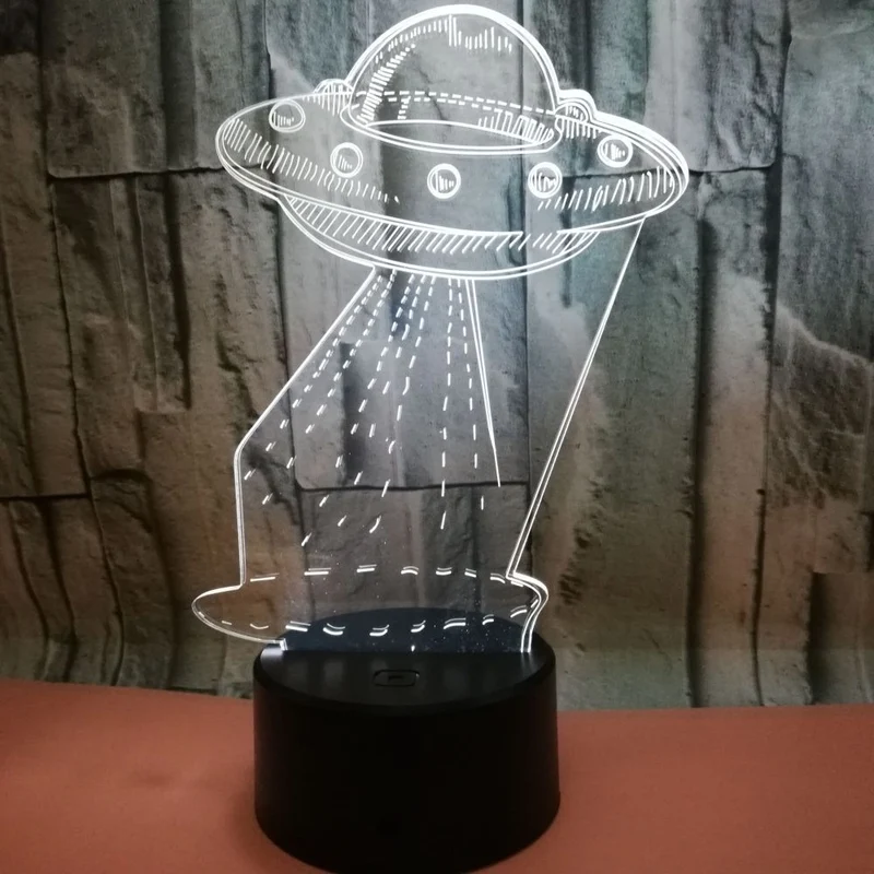 UFO 3D Deko Lampe / Nachtlicht mit wechselnden Farben