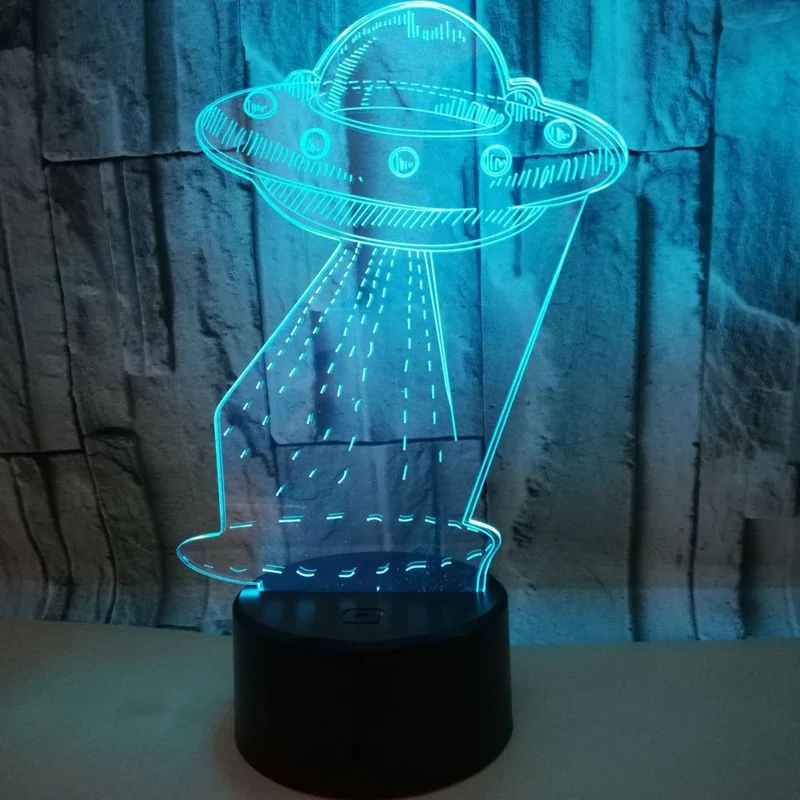 UFO 3D Deko Lampe / Nachtlicht mit wechselnden Farben