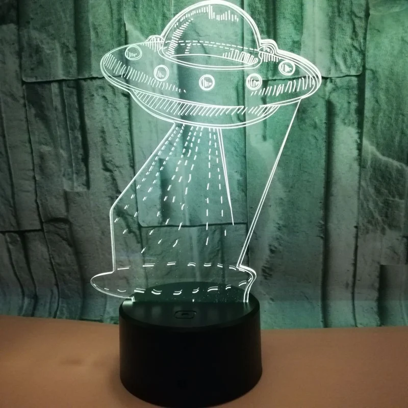 UFO 3D Deko Lampe / Nachtlicht mit wechselnden Farben