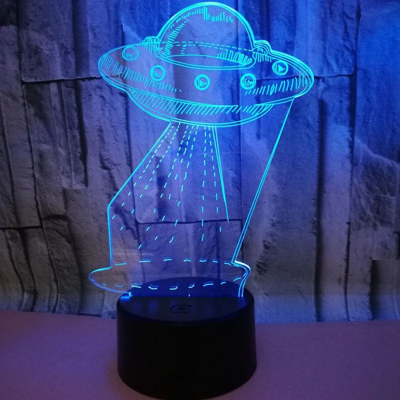 UFO 3D Deko Lampe / Nachtlicht mit wechselnden Farben